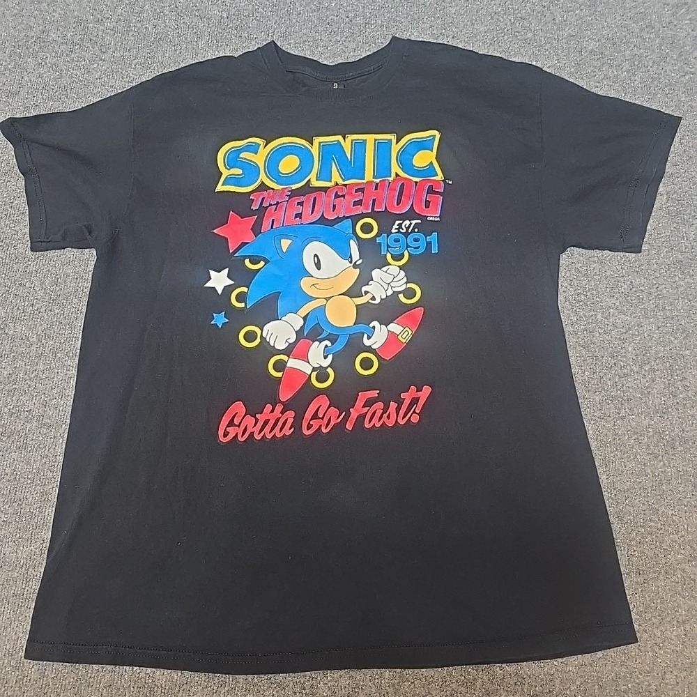 Sonic The Hedgehog Gotta Go Fast Tshirt Size XL EUC Gilden Tag